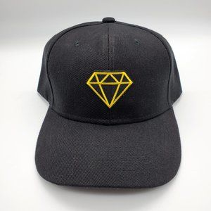 Novelty Hat New Handmade Black Iron On Patch Diamond